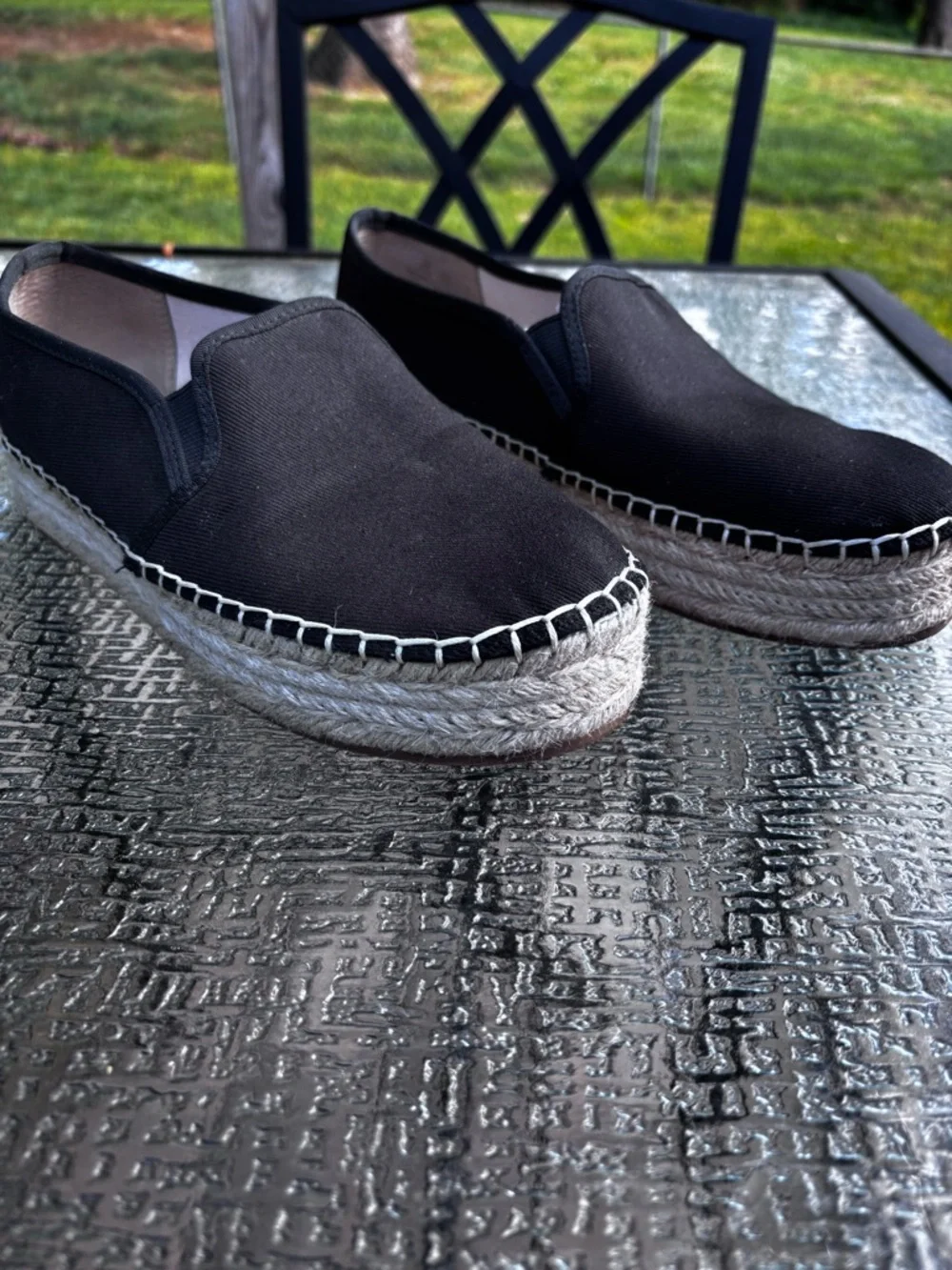 Women’s circus by Sam Edelman black espadrilles slip on platform shoes 8.5 - Picture 2 of 7